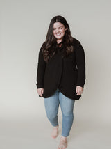 blondie apparel cross front sweater in black