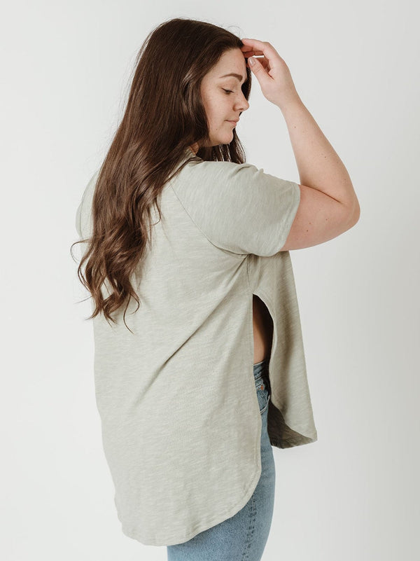 East end tee in light sage green