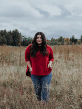 east end sweater in cardinal red
